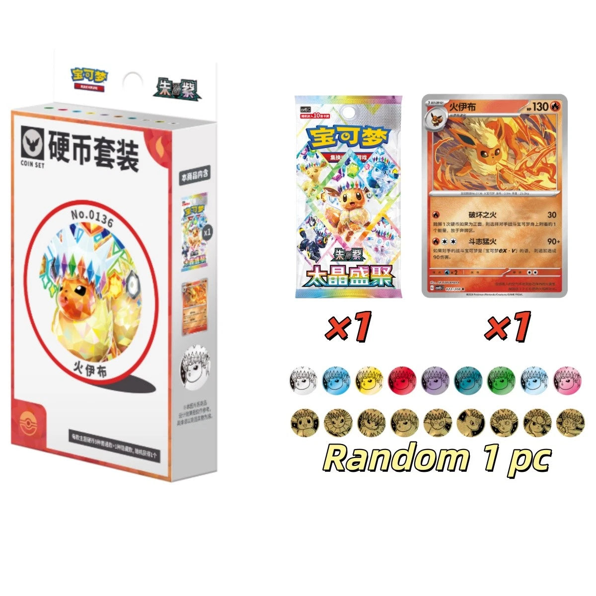 Pokemon 2026 TCG S-Chinese Scarlet &amp; Violet Eeveelution Coin Set Box Sealed